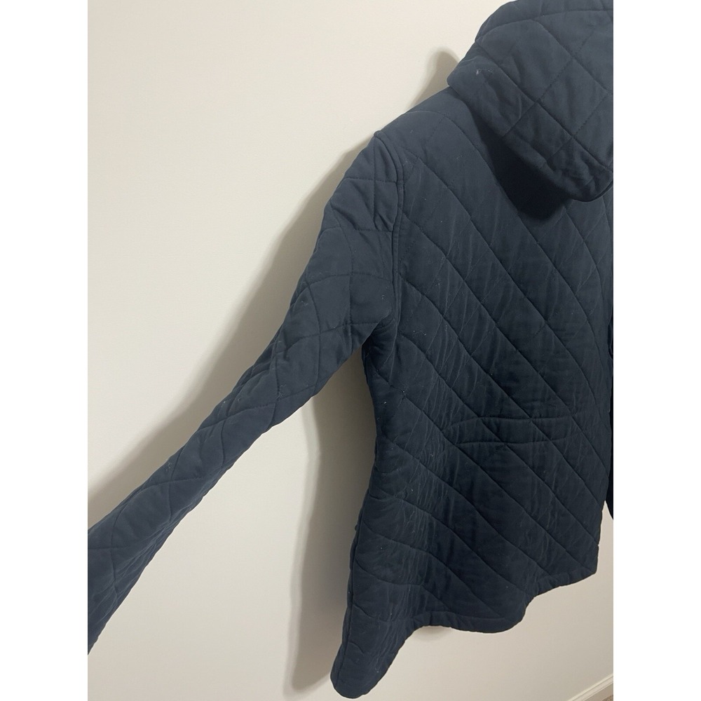 Lauren Ralph Lauren Women's Quilted Zip Heavy W Hooded Cotton Jacket Large Black - Picture 6 of 9